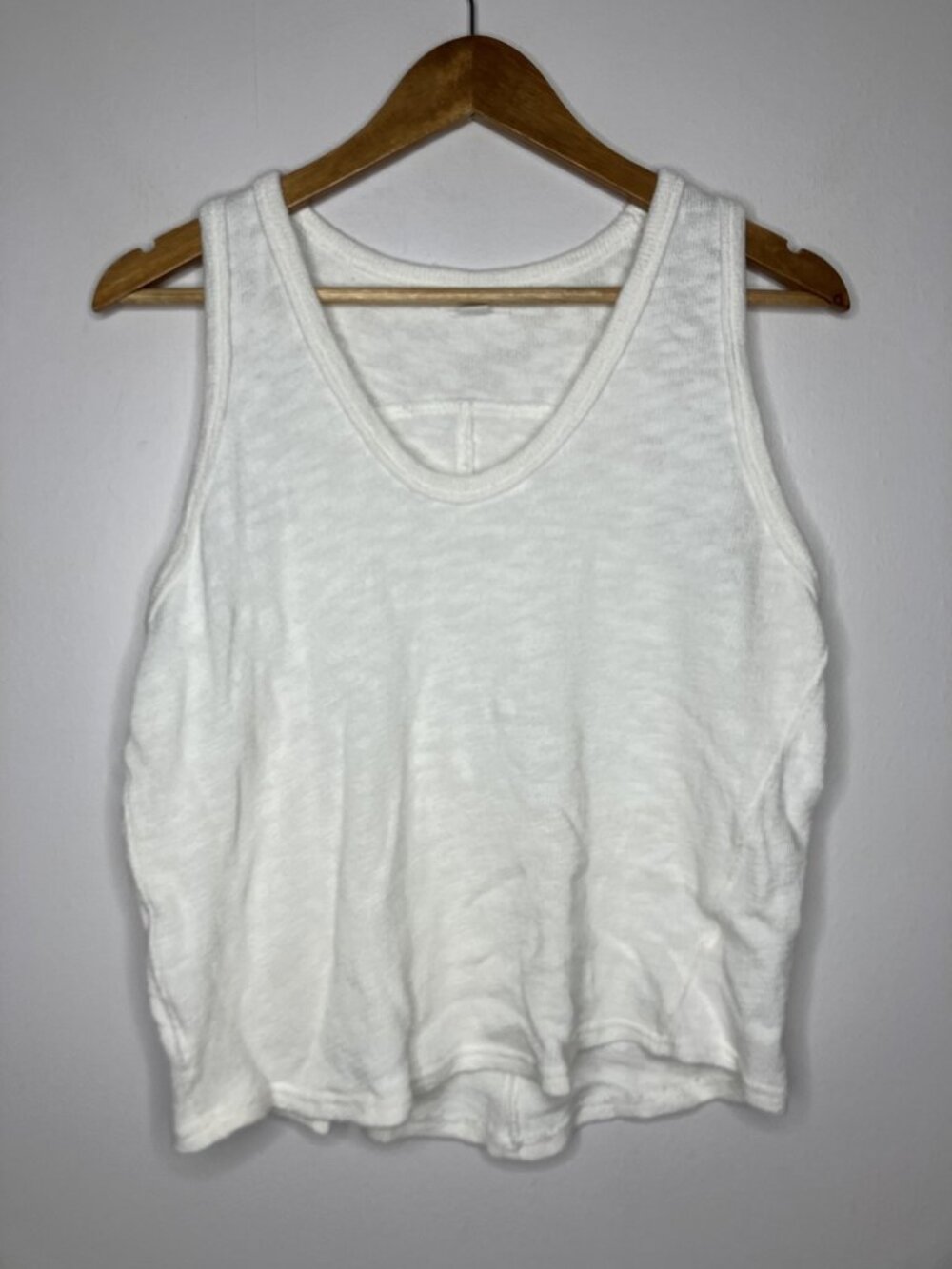 Basin + Range Women's White 100% Cotton Slub Knit Tank Top Size Large